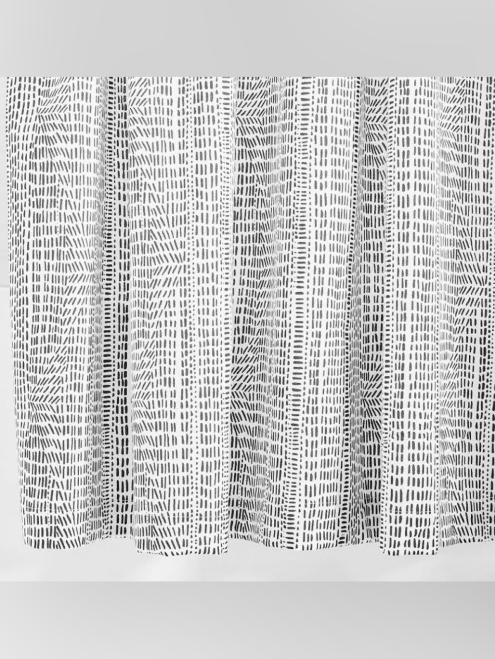 Cotton canvas Bomu curtain panels from West Elm in black & white- set of 2